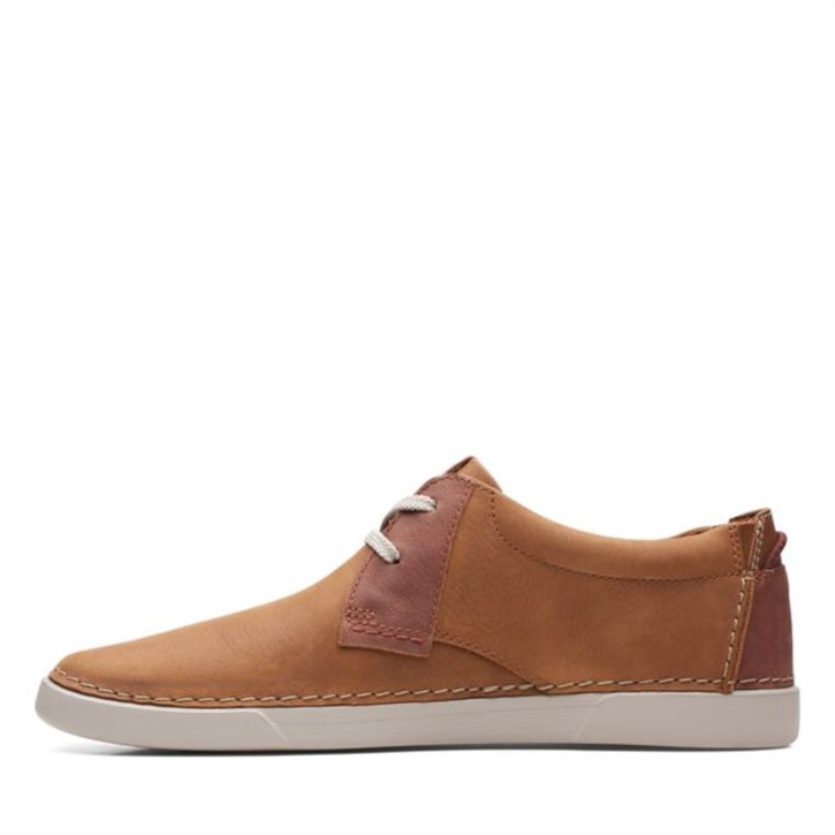 Cuero Marrón Clarks Gereld Bajo Cuero Marrón
