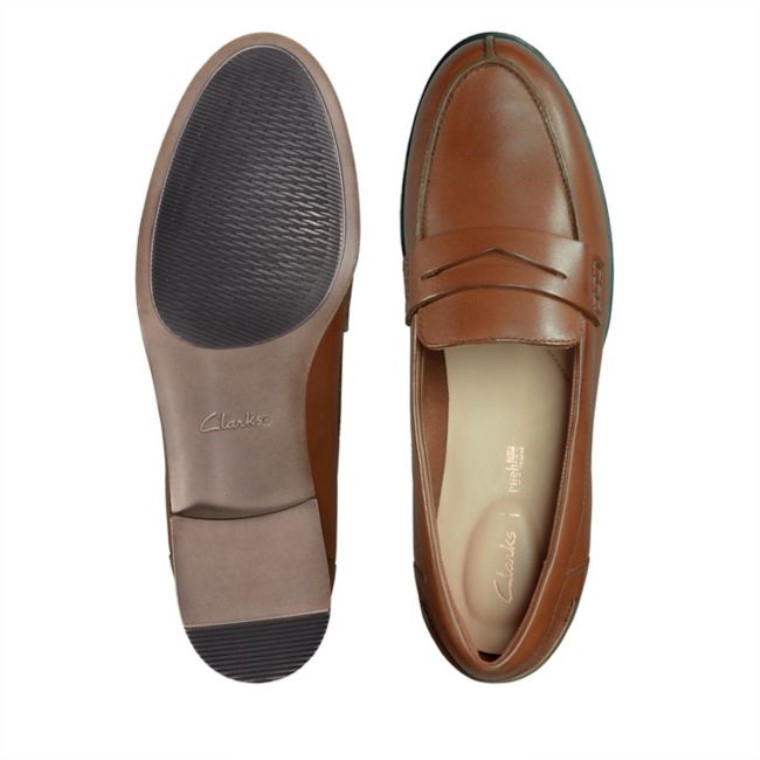 Mocasines Clarks Hamble De Cuero Tostado Cuero Tostado