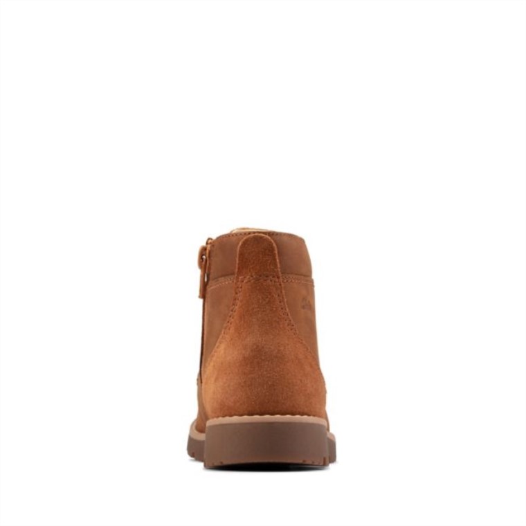 Marrón Cuero Heath Encaje Niño Marrón Cuero Clarks