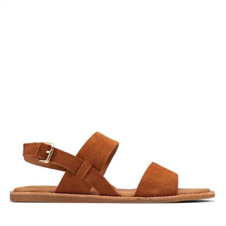 Tan Suede Clarks Karsea Strap Tan Suede