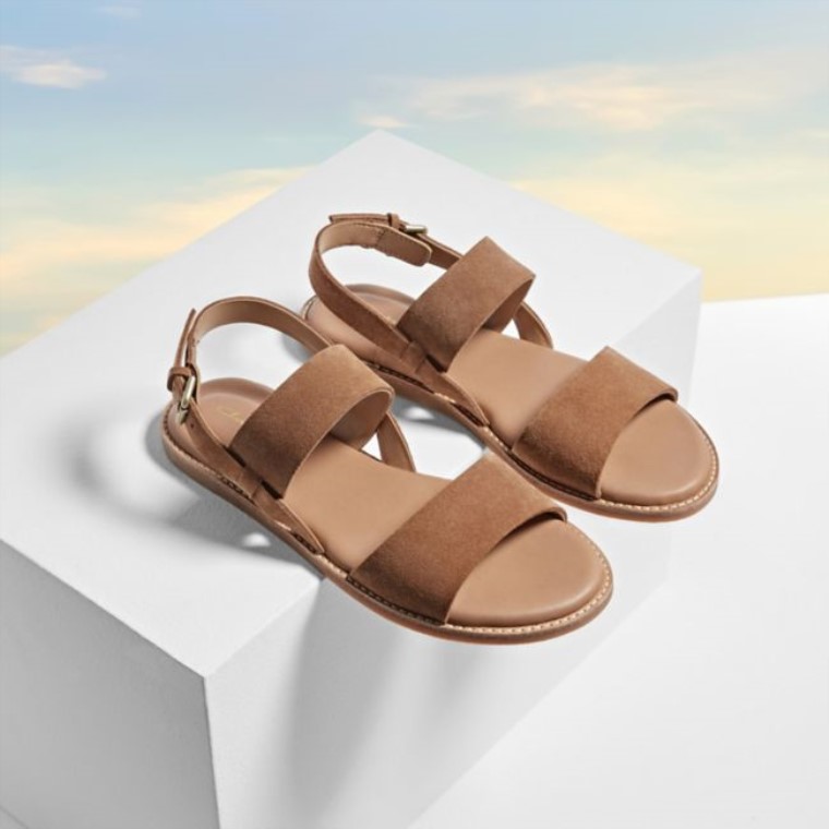 Tan Suede Clarks Karsea Strap Tan Suede