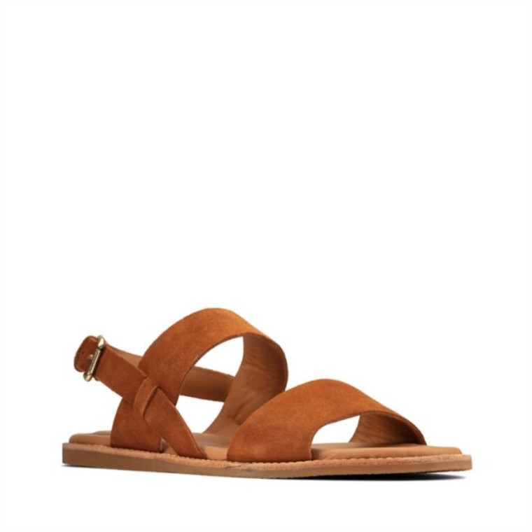 Tan Suede Clarks Karsea Strap Tan Suede