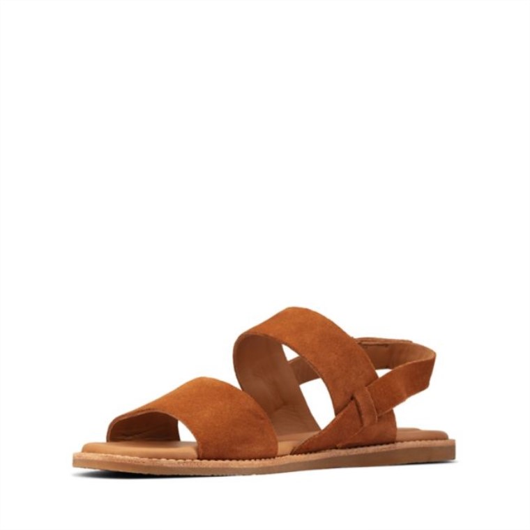 Tan Suede Clarks Karsea Strap Tan Suede