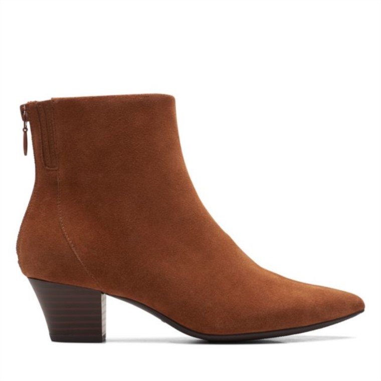 Bota Teresa De Ante Tostado Oscuro Clarks De Ante Tostado Oscuro