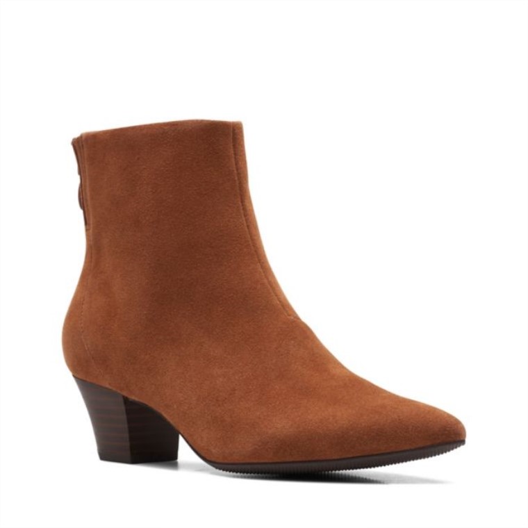 Bota Teresa De Ante Tostado Oscuro Clarks De Ante Tostado Oscuro