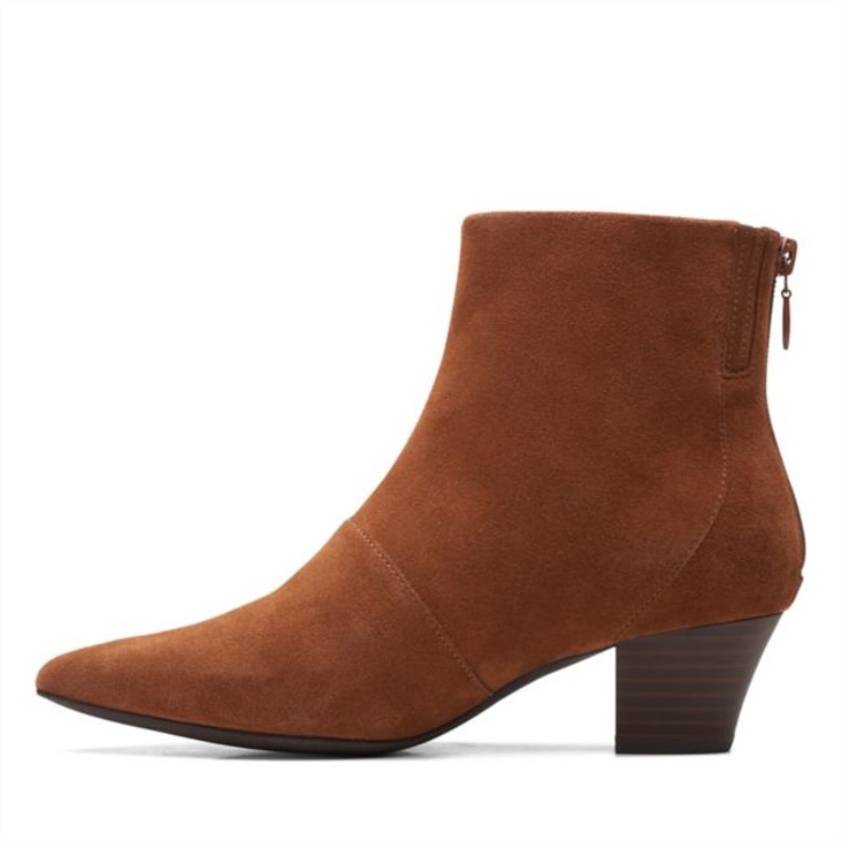 Bota Teresa De Ante Tostado Oscuro Clarks De Ante Tostado Oscuro