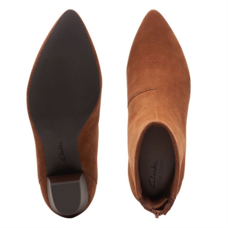 Bota Teresa De Ante Tostado Oscuro Clarks De Ante Tostado Oscuro