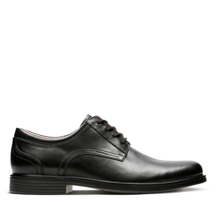 Un Aldric Encaje Cuero Negro Clarks Cuero Negro