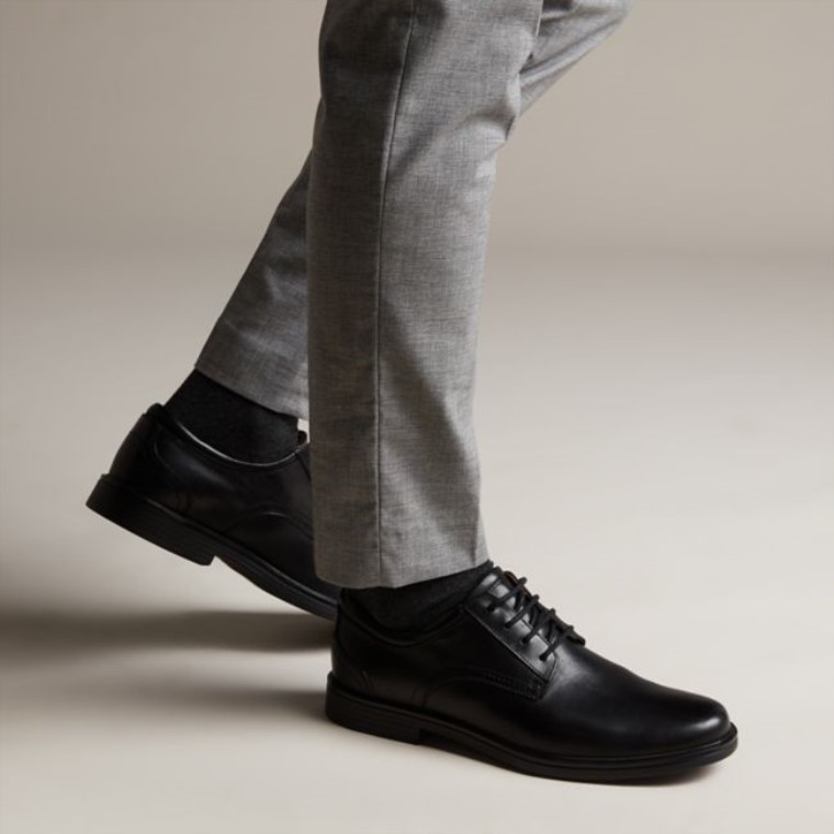 Un Aldric Encaje Cuero Negro Clarks Cuero Negro