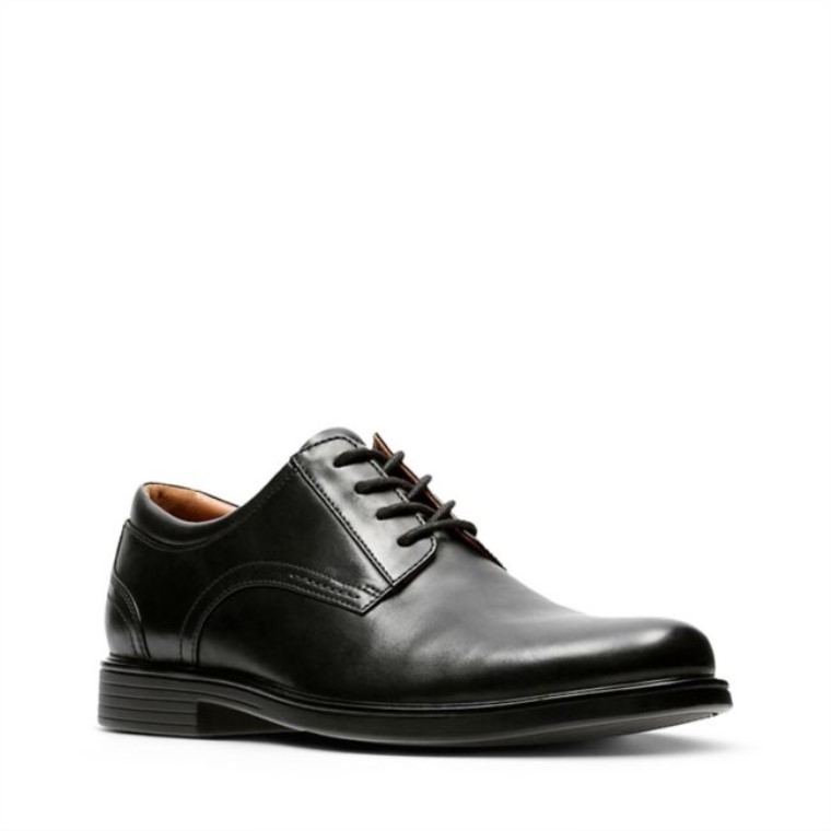 Un Aldric Encaje Cuero Negro Clarks Cuero Negro