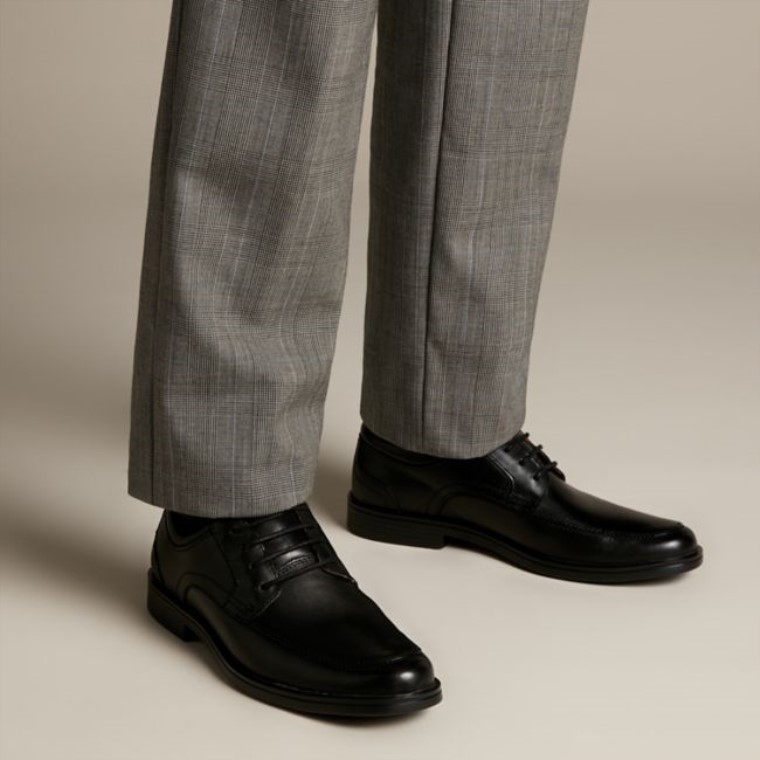 Un Aldric Park Cuero Negro Clarks Cuero Negro