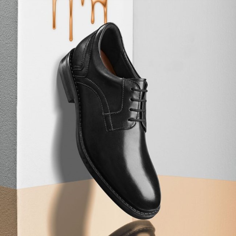 Un Hugh Encaje Cuero Negro Cuero Negro Clarks