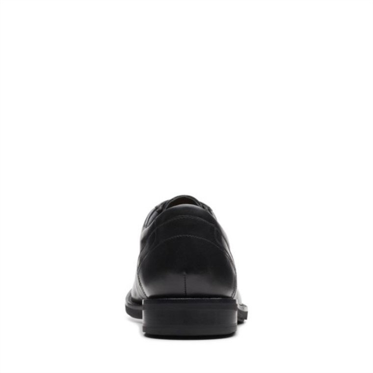 Un Hugh Encaje Cuero Negro Cuero Negro Clarks