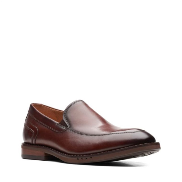 Un Hugh Step Cuero Marrón Clarks Cuero Marrón