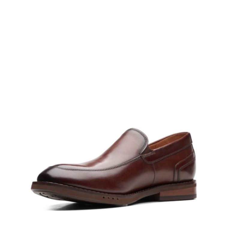 Un Hugh Step Cuero Marrón Clarks Cuero Marrón