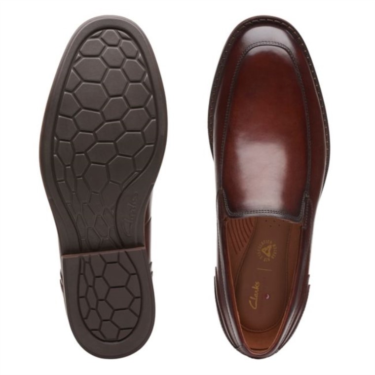 Un Hugh Step Cuero Marrón Clarks Cuero Marrón
