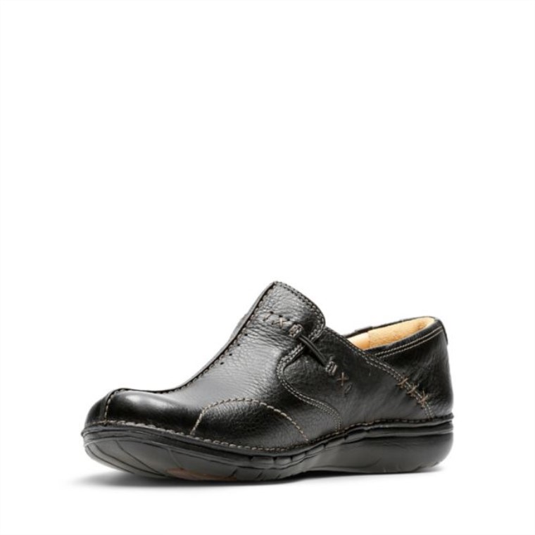 Un Loop Cuero Negro Clarks Cuero Negro
