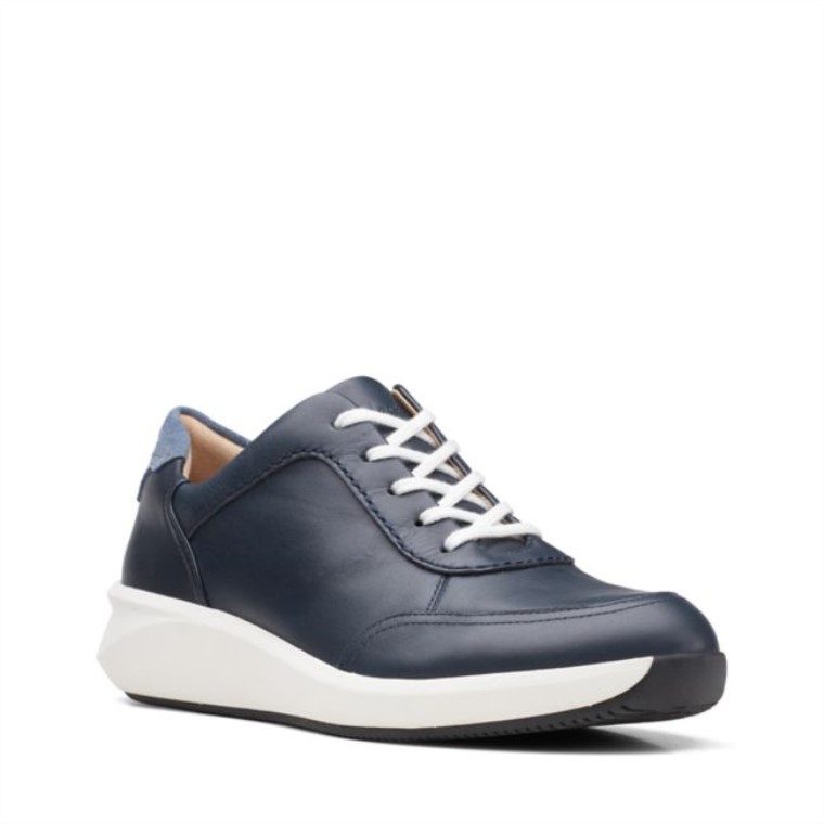 Un Rio Mix Cuero Azul Marino Clarks Cuero Azul Marino