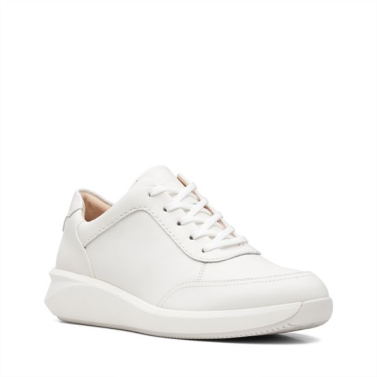 Un Rio Mezcla De Cuero Blanco Roto Cuero Blanco Clarks