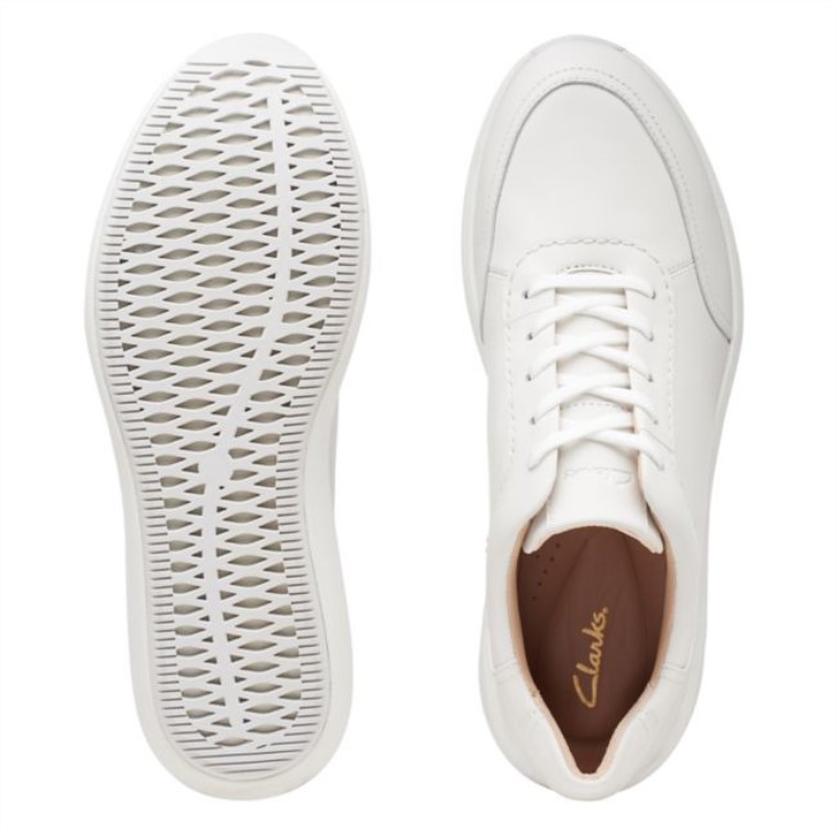 Un Rio Mezcla De Cuero Blanco Roto Cuero Blanco Clarks