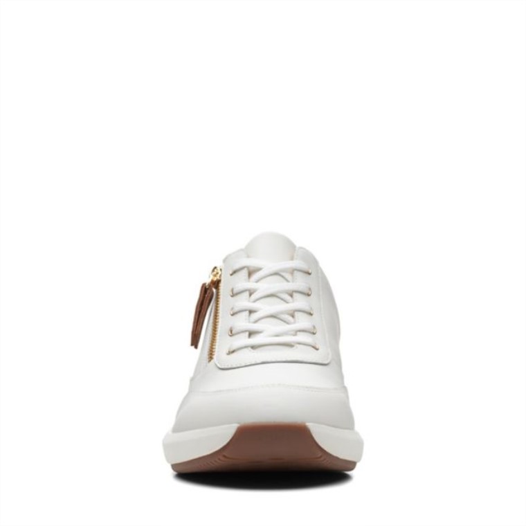 Un Rio Cremallera Cuero Blanco Clarks Cuero Blanco