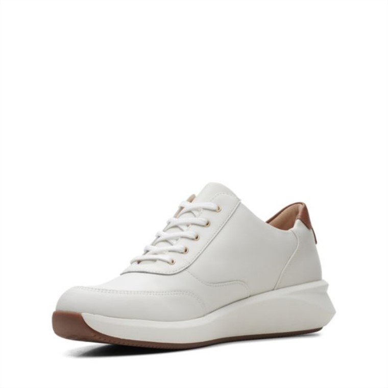 Un Rio Cremallera Cuero Blanco Clarks Cuero Blanco