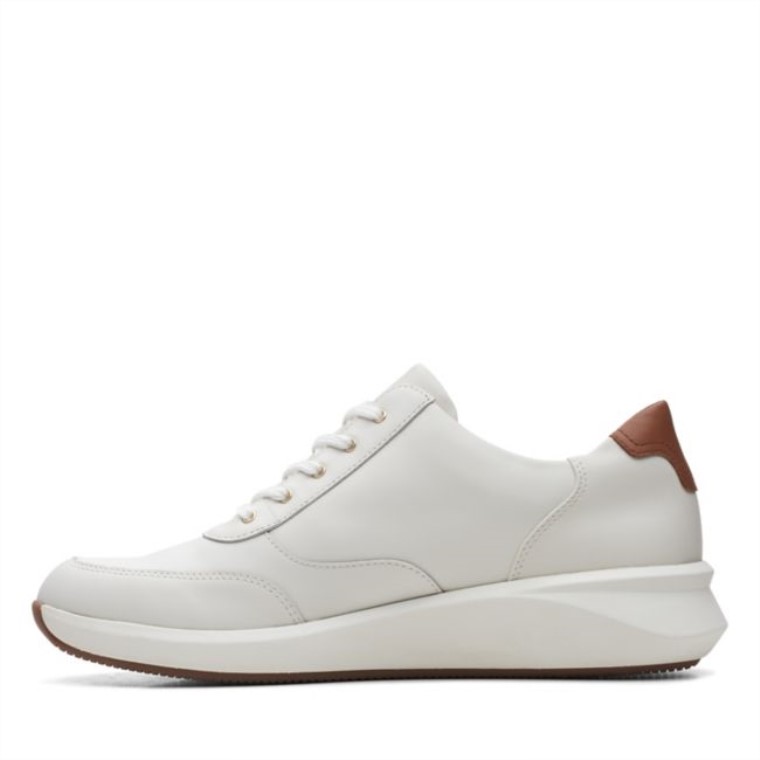 Un Rio Cremallera Cuero Blanco Clarks Cuero Blanco