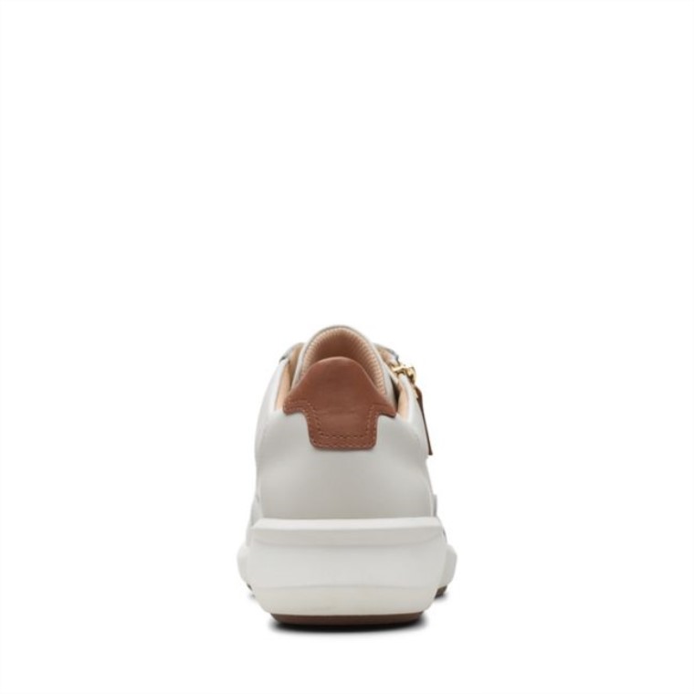 Un Rio Cremallera Cuero Blanco Clarks Cuero Blanco