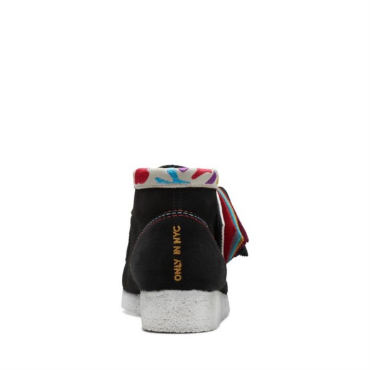 Botas Wallabee Bordadas Negras Clarks Bordadas Negras