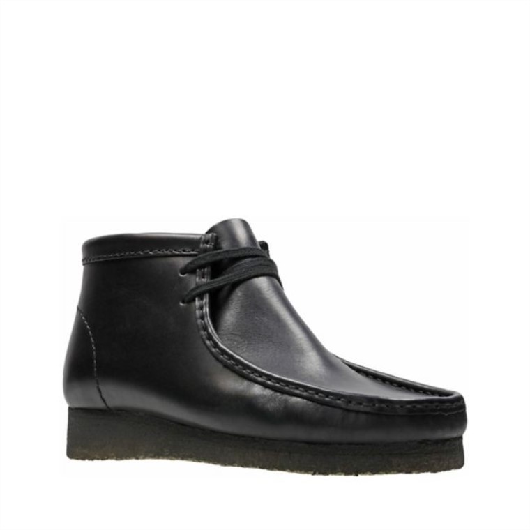 Botas Wallabee De Cuero Negro Clarks Cuero Negro