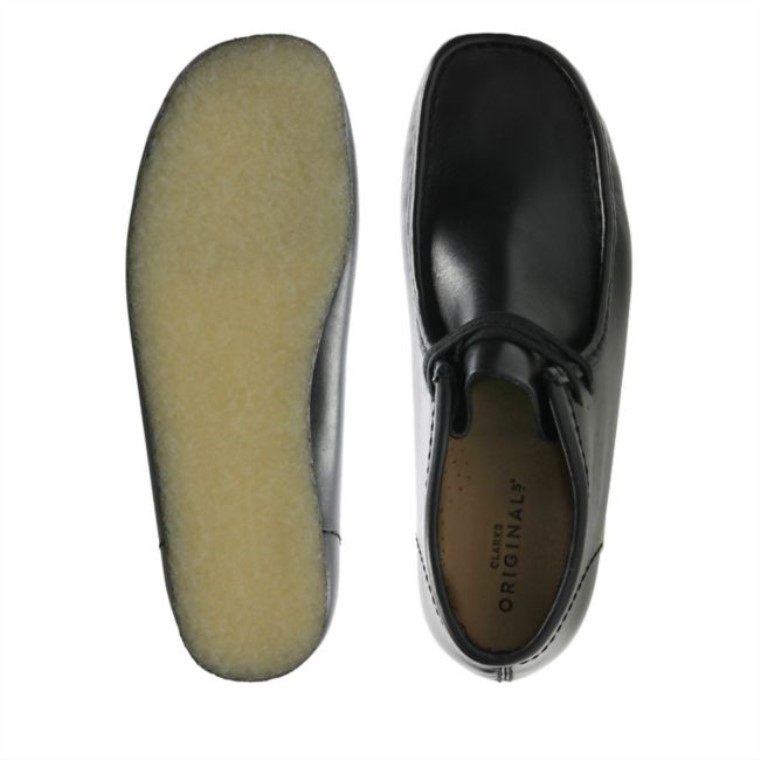Botas Wallabee De Cuero Negro Clarks Cuero Negro