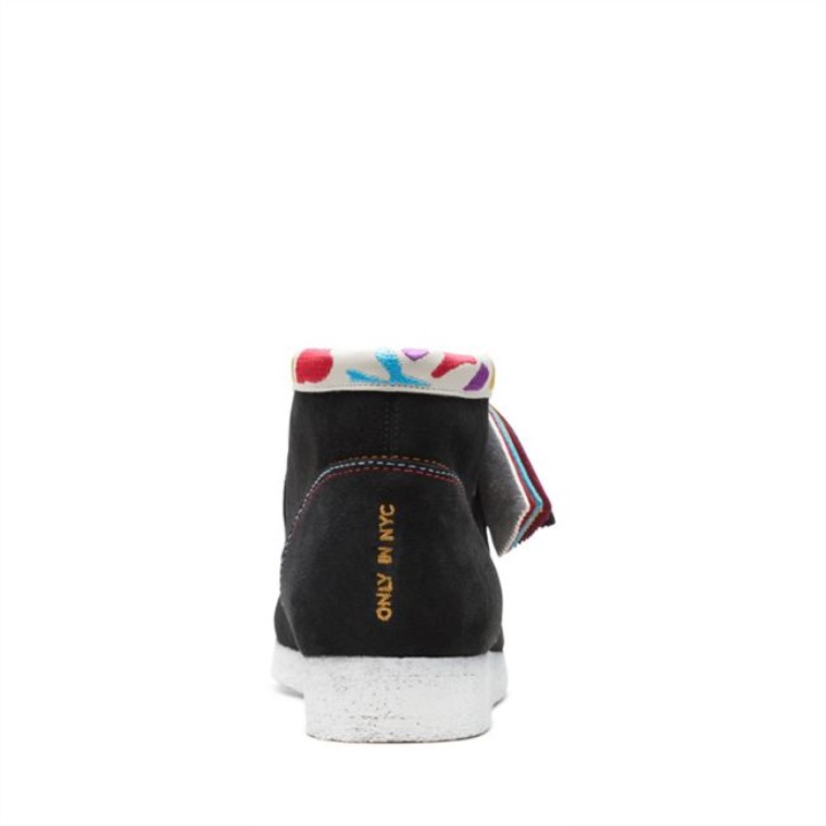 Botas Clarks Wallabee Negras Bordadas