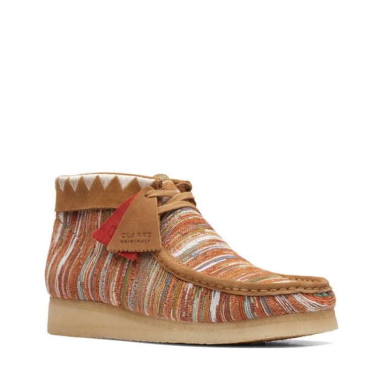 Bota Wallabee Tela Jengibre Tela Clarks Jengibre