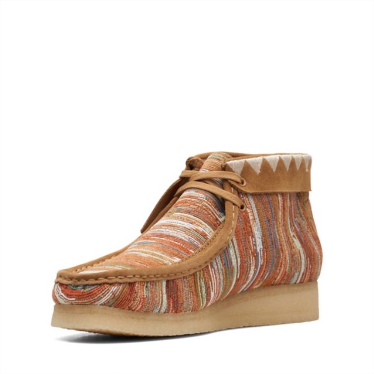 Bota Wallabee Tela Jengibre Tela Clarks Jengibre