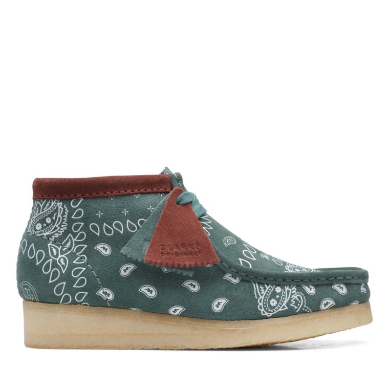 Botas Wallabee De Paisley Verde Clarks Paisley Verde