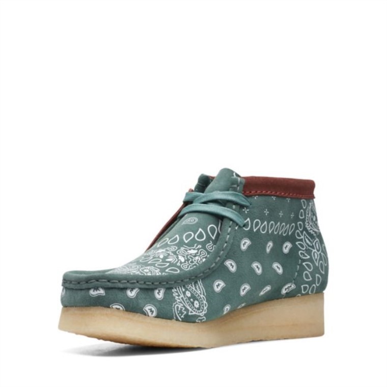 Botas Wallabee De Paisley Verde Clarks Paisley Verde