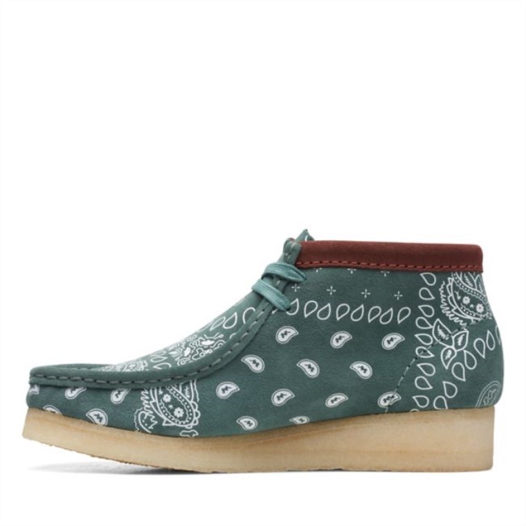 Botas Wallabee De Paisley Verde Clarks Paisley Verde