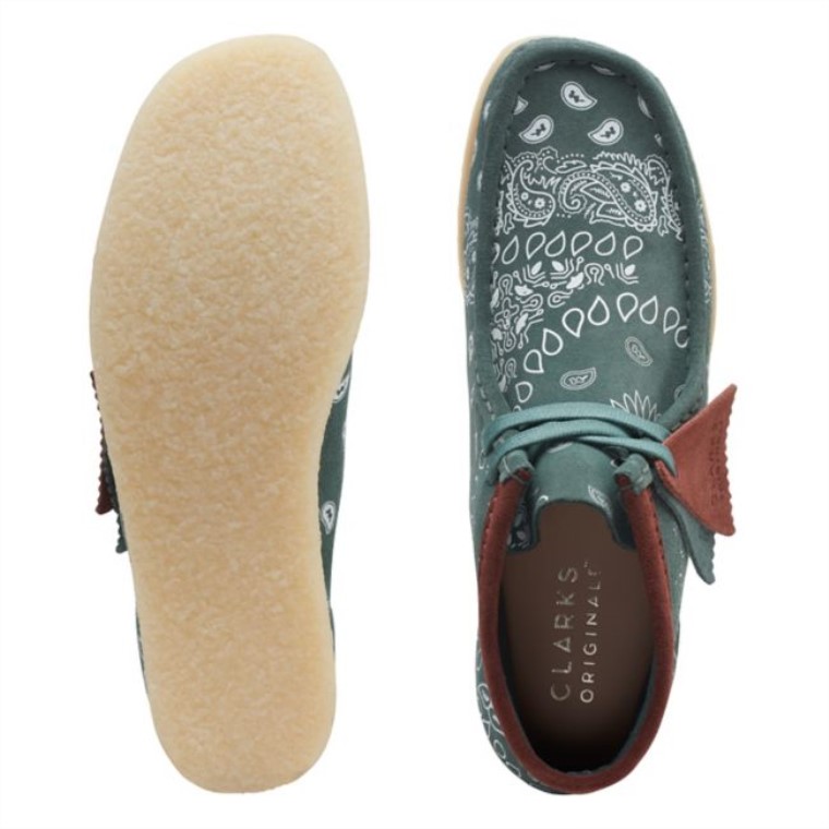 Botas Wallabee De Paisley Verde Clarks Paisley Verde