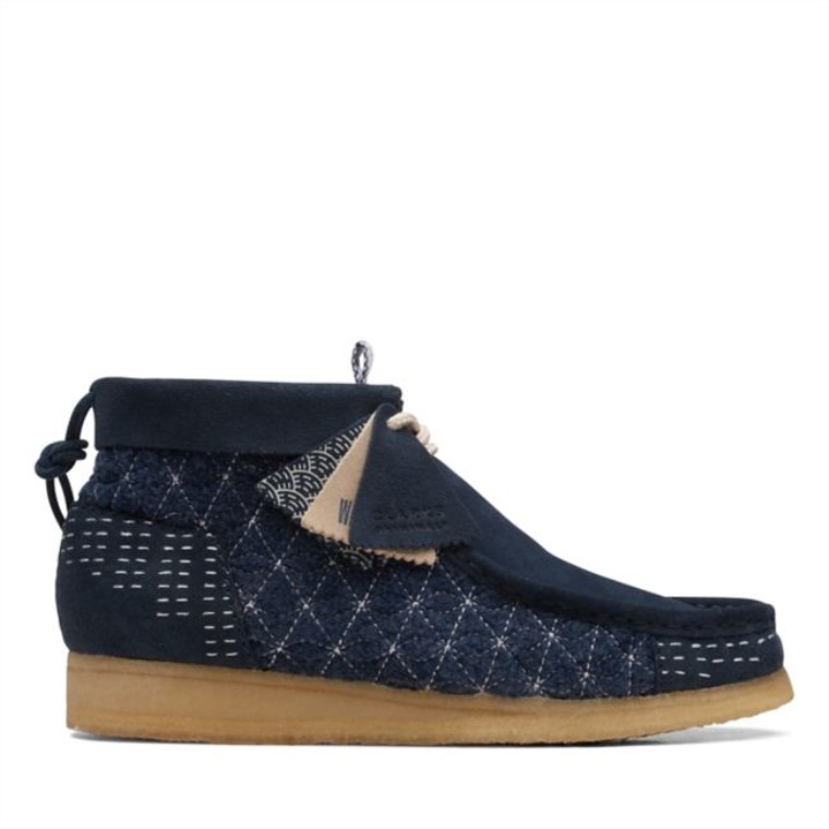 Botas Wallabee Azul Marino Sashiko Clarks Azul Marino Sashiko