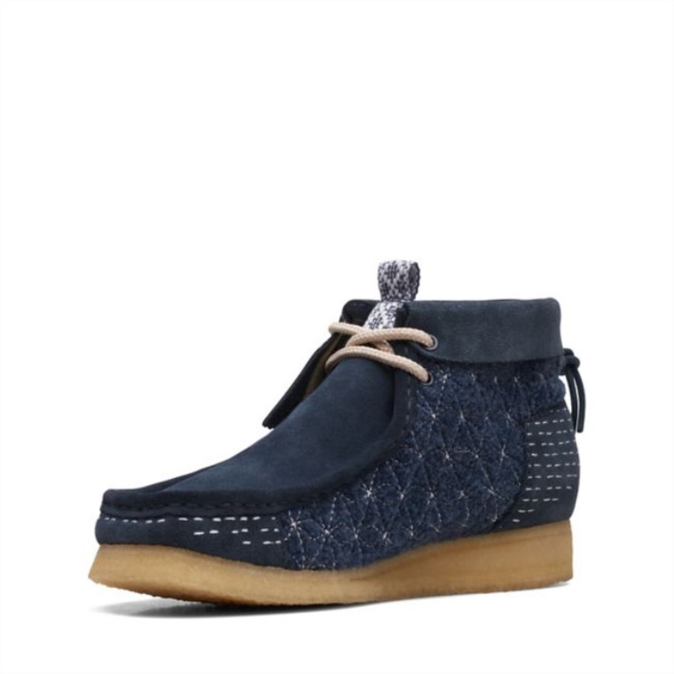 Botas Wallabee Azul Marino Sashiko Clarks Azul Marino Sashiko