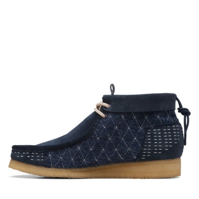 Botas Wallabee Azul Marino Sashiko Clarks Azul Marino Sashiko