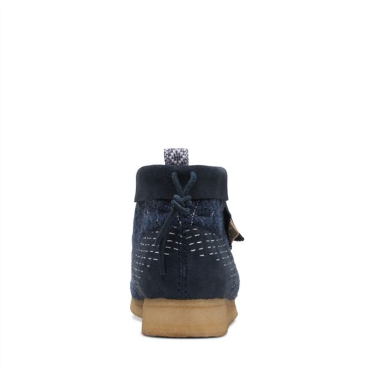 Botas Wallabee Azul Marino Sashiko Clarks Azul Marino Sashiko