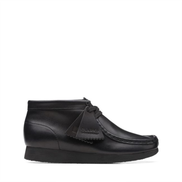 Bota Wallabee Old Cuero Negro Cuero Negro Clarks