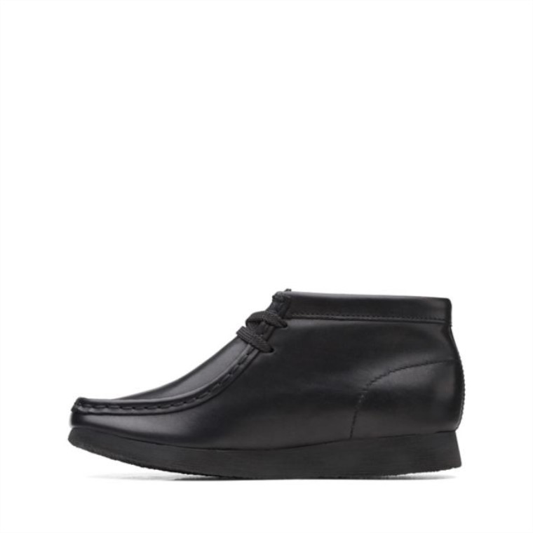 Bota Wallabee Old Cuero Negro Cuero Negro Clarks