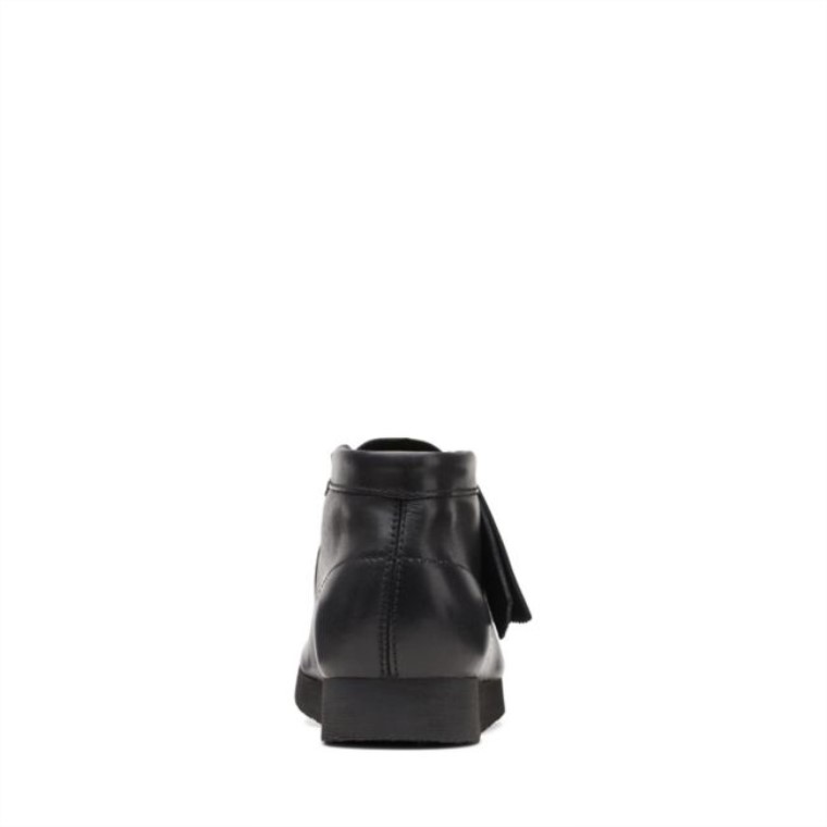 Bota Wallabee Old Cuero Negro Cuero Negro Clarks