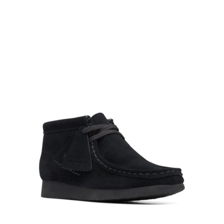 Bota Wallabee Old Black Suede Clarks Black Suede