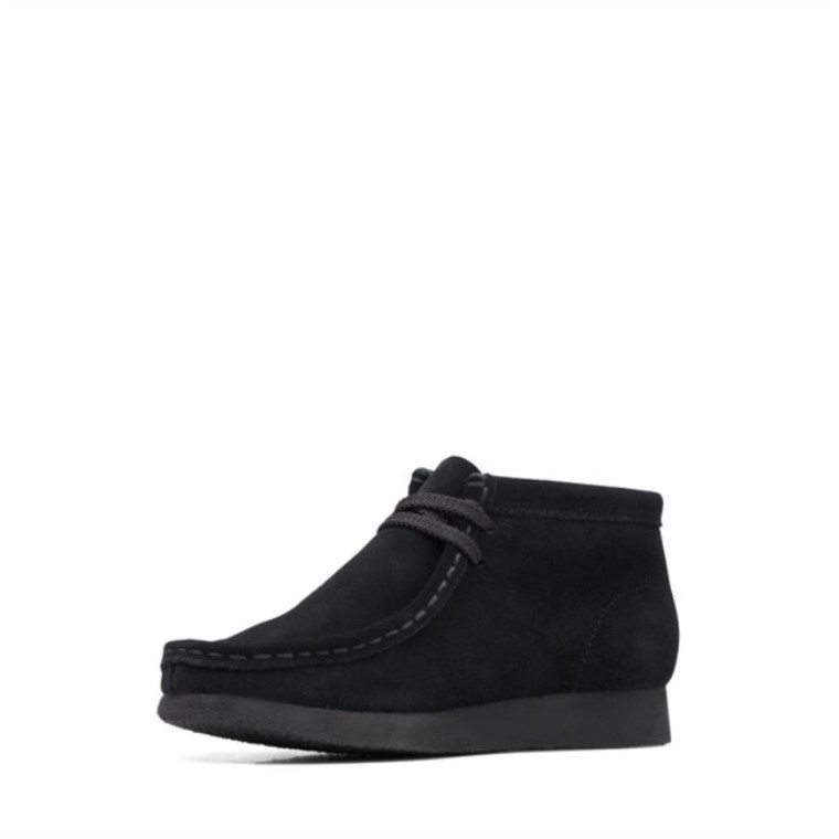 Bota Wallabee Old Black Suede Clarks Black Suede