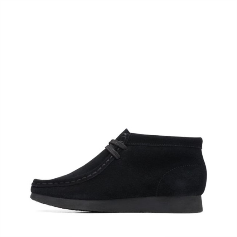 Bota Wallabee Old Black Suede Clarks Black Suede