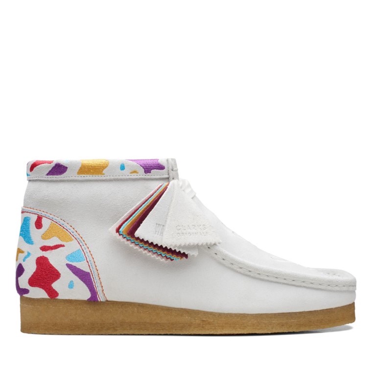 Wallabee Combi Blanco Bota Clarks Combi Blanco