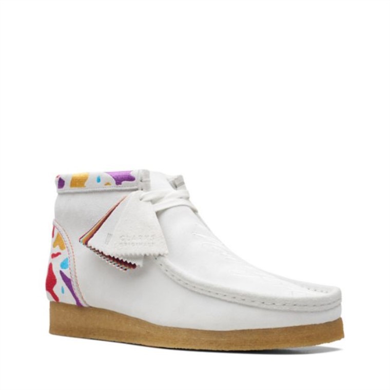 Wallabee Combi Blanco Bota Clarks Combi Blanco